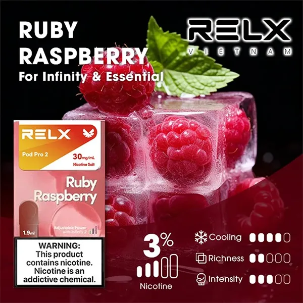 Relx 6代煙彈 覆盆子冰|1.9Ml*3Pod|3%濃度 Relx 6代煙彈 覆盆子冰|1.9ml*3Pod|3%濃度